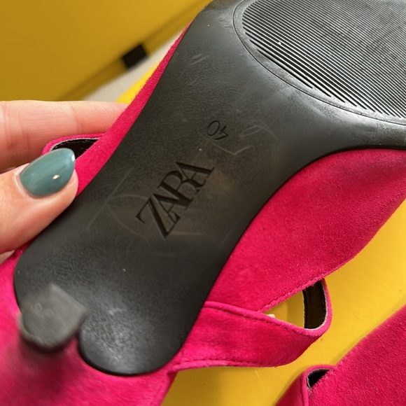 Zara Hot Pink Suede Kitten Heels - Size 40 (US size 9) - Picture 9 of 12
